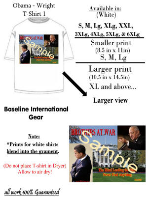 President Barack Obama & Jeremiah Wright T-shirts